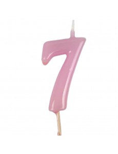 Vela Número 7 Rosa Pastel